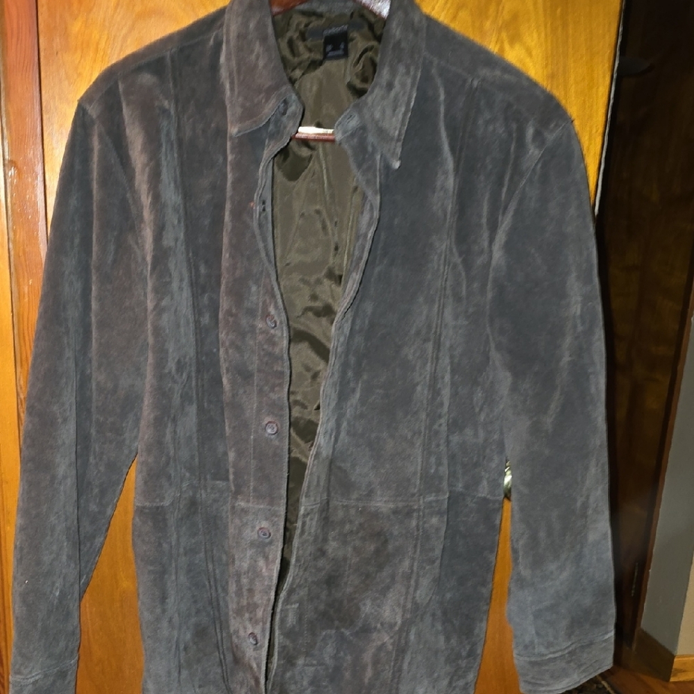 (MENS) Claiborne Dark Brown Suede Jacket